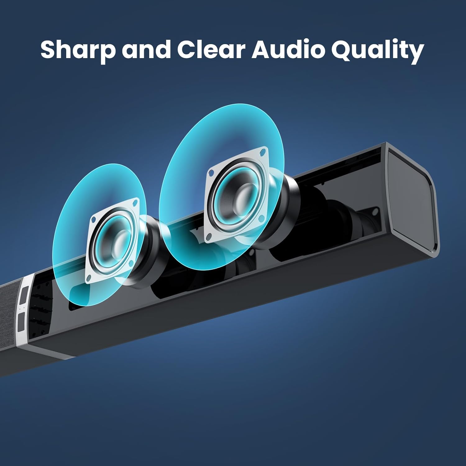 MZEIBO Sound Bar for Smart TV .80W Detachable Bluetooth Soundbar with Powerful Bass, 2-in-1 Home Theater Audio System, ARC/Optical/AUX Connectivity for TV/PC/Laptop/Game Console