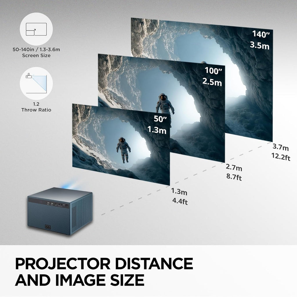 ViewSonic LX60HD LED Portable Projector w/ Built-in Google TV and Netflix, Auto Focus, Bluetooth, and Wi-Fi (Renewed)