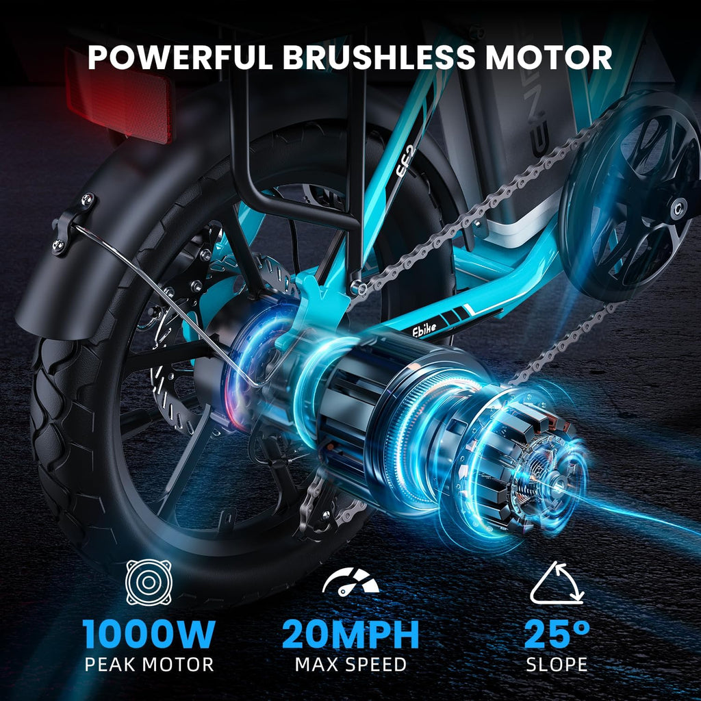 Campus 2.0 Electric Bike | Super Light Teen and Adult Folding Bikes - Weighs Only 49lbs | 40 Mile Range | 20MPH Top Speed - Class 1 and 2 Ebike | 7-Speed All Terrain Ebike UL 2849 Certified