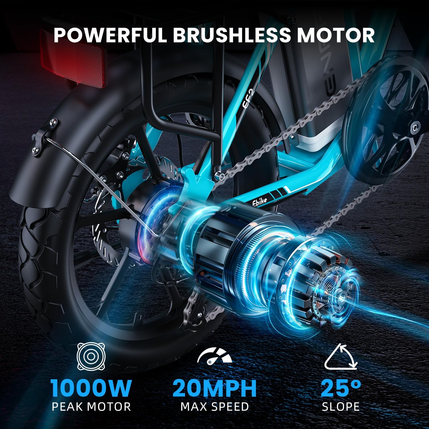 Campus 2.0 Electric Bike | Super Light Teen and Adult Folding Bikes - Weighs Only 49lbs | 40 Mile Range | 20MPH Top Speed - Class 1 and 2 Ebike | 7-Speed All Terrain Ebike UL 2849 Certified
