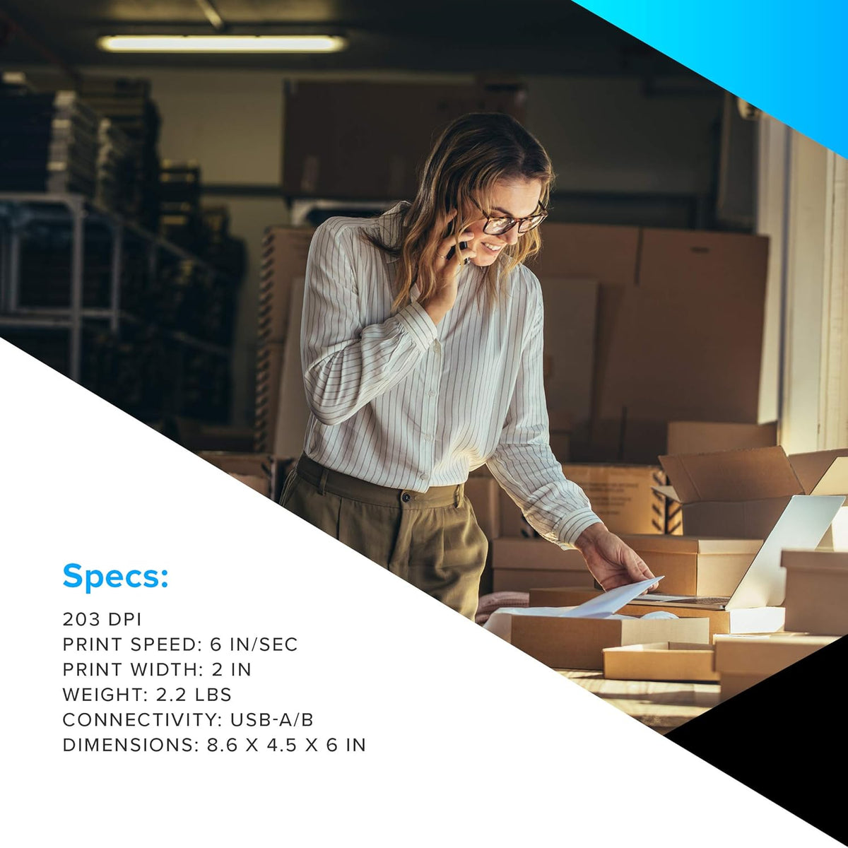 ZEBRA ZD410 Direct Thermal Desktop Monochrome Printer Print Width of 2 in USB Connectivity ZD41022-D01000EZ