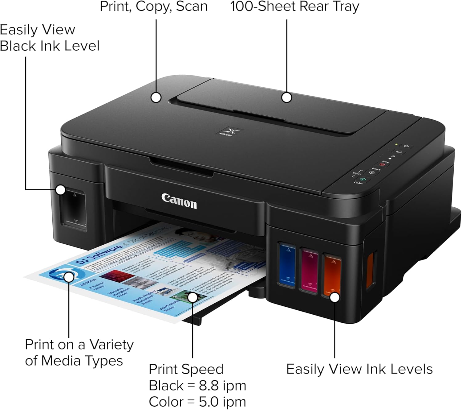 Canon PIXMA G3202 - MegaTank, Wireless All-in-One Printer