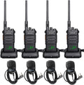 Retevis RT86 2 Way Radio Long Range,Professional Radio Walkie Talkies with Mic,Heavy Duty Two Way Radios,High Power, 2600mAh, Rechargeable Radios for Adults Warehouse Industrial Manufacturing(4 Pack)