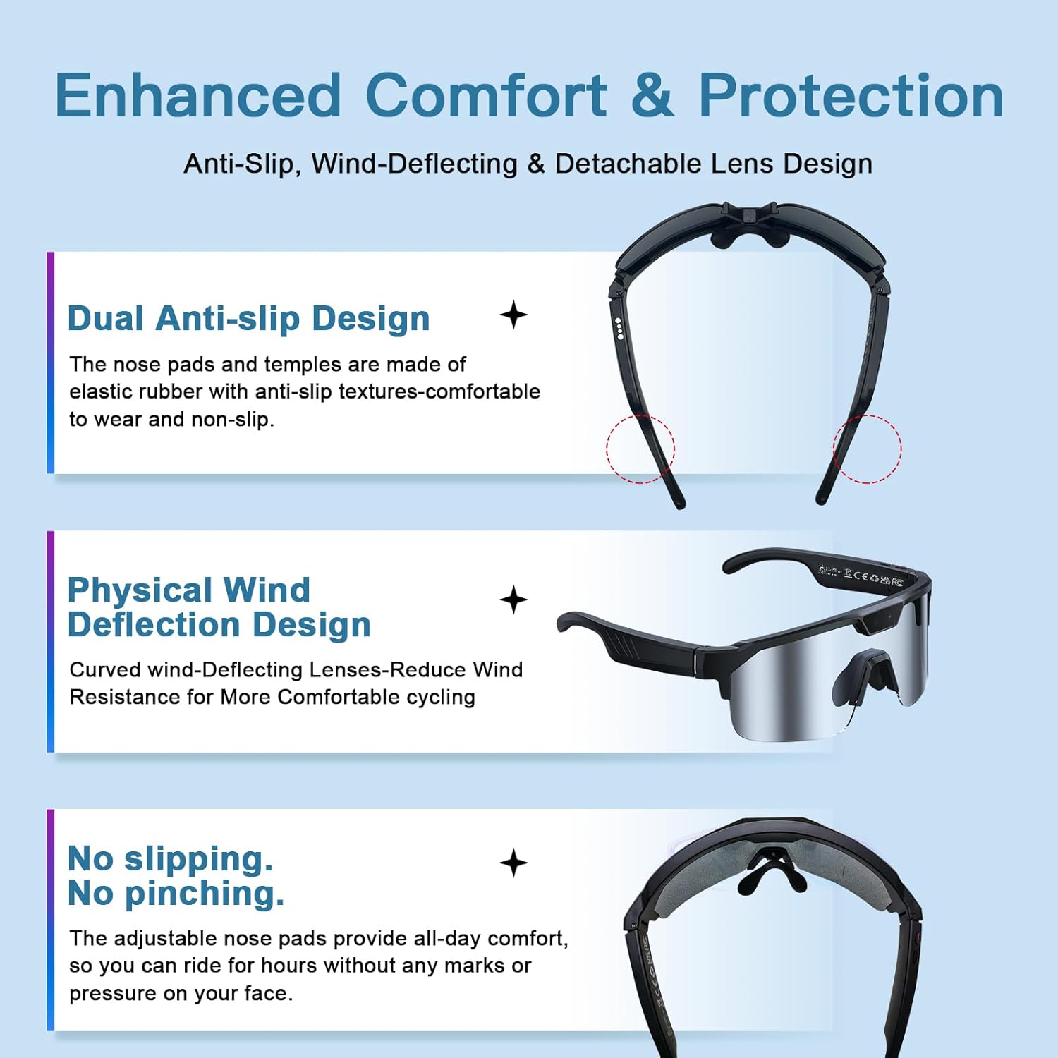 GenXenon AI Smart Glasses with Camera, 4K Video Recording Sunglasses with Camera, UV400 Polarized, Voice Assistant & 6-Axis EIS Stabilization, Unisex Bluetooth Glasses for Cycling/Hiking/Baseball -S