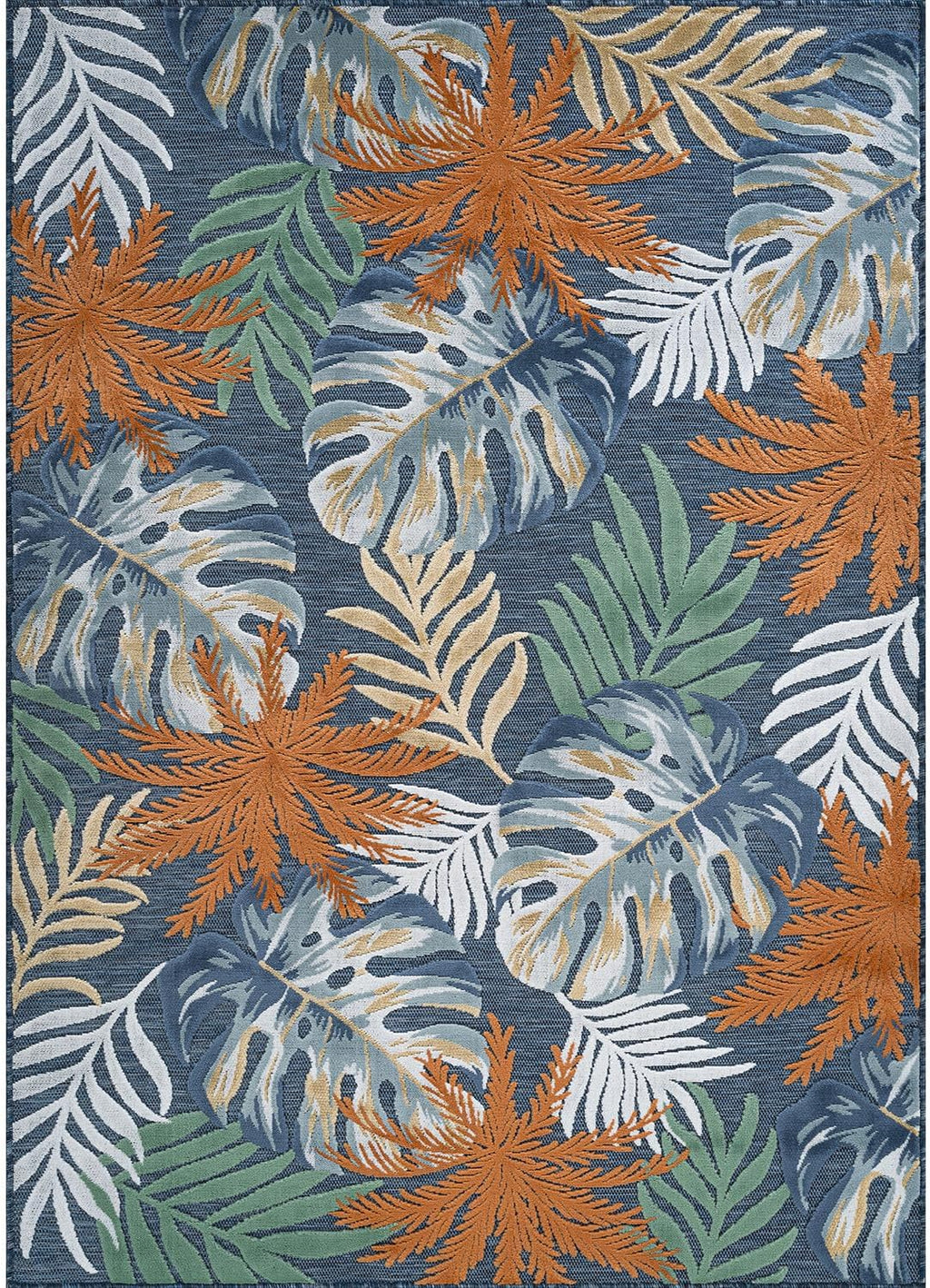 Luul Home Floral Indoor Outdoor Rugs 9x12 Large Area Rug for Living Room, Patio Decor, Kitchen, and Entryway Rug, Washable Stain Resistant Outside Carpet Midnight 9 x 12
