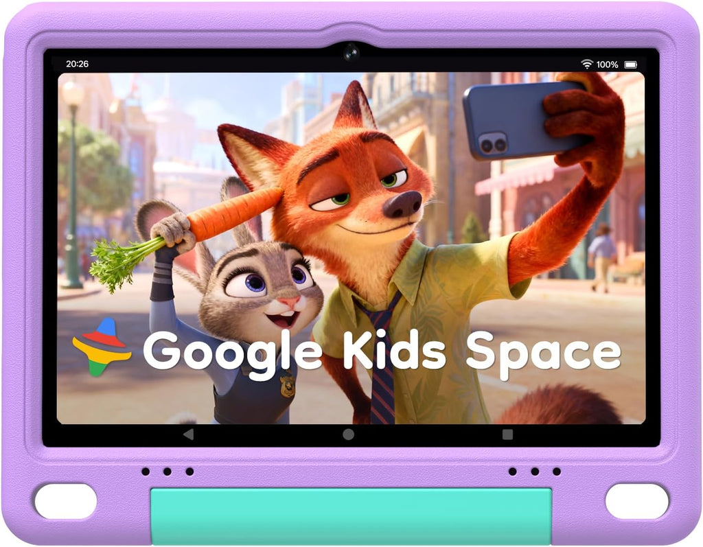 10 inch Kids Tablet, Android Tablet for Kids, 24GB RAM 64GB ROM, 1TB Expandable, with EVA Case, Parental Control, 6600mAh Battery, Dual Camera, BT5.4, WiFi 6, Gift (Purple)