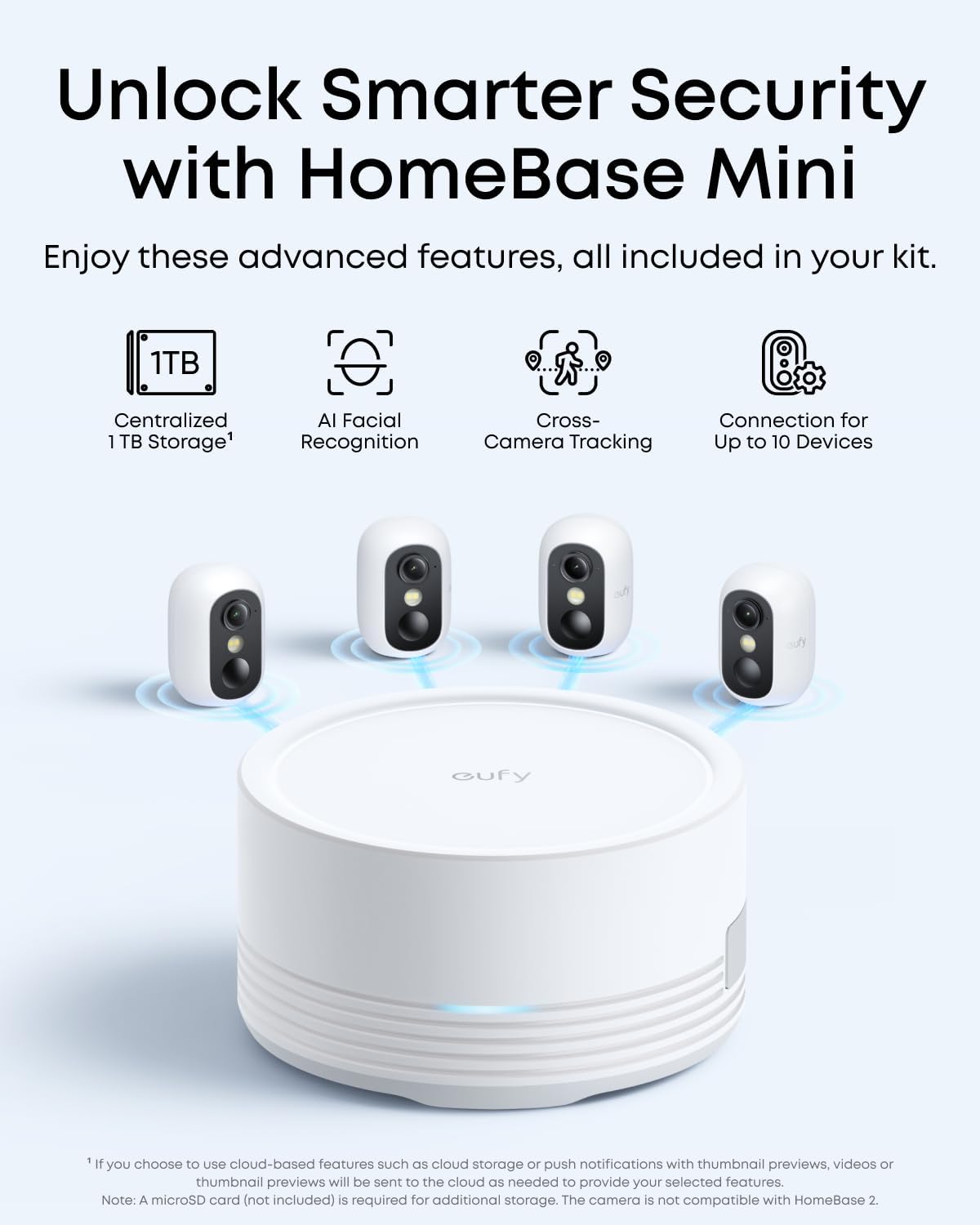 eufy Security eufyCam C35 4-Cam Kit with Solar Panel, Wireless Security Camera, Outdoor and Indoor, Magnetic Mount, Color Night Vision, Local Storage, No Monthly Fee, IP67, Build-in 8GB, White