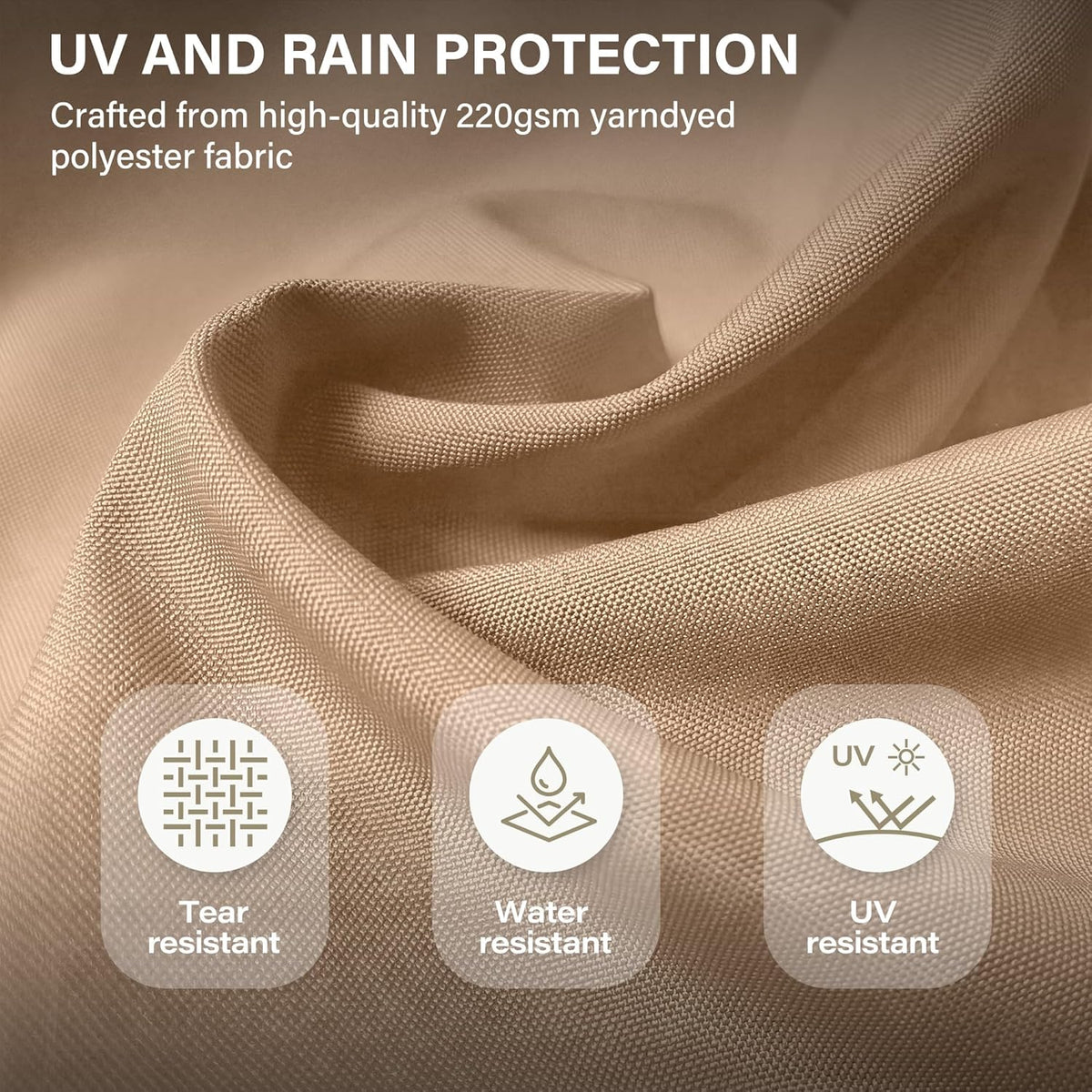 EO Living 10 Feet Patio Umbrella Outdoor Cantilever Square Umbrella Heavy Duty Aluminum Offset Umbrella with 360-degree Rotation for Garden Deck Pool Patio (Beige)