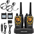 Midland GXT1030VP4 GMRS Two-Way Radio (50-Channel, Long Range, 142 Privacy Codes, SOS, NOAA, Rechargeable Nickel Battery, Black/Yellow, 2-Pack)