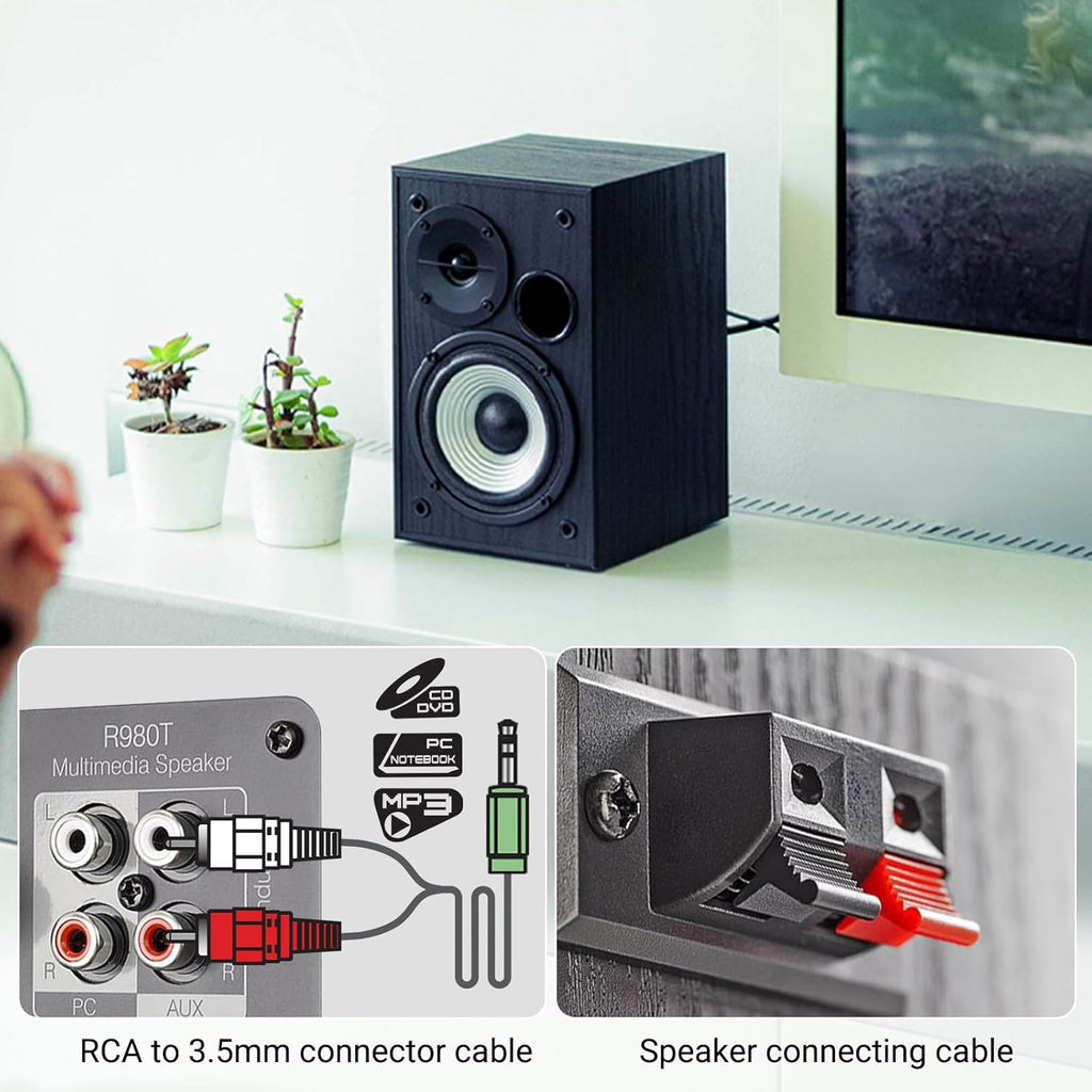 Edifier R980T 4" Active Bookshelf Speakers - 2.0 Computer Speaker - Powered Studio Monitor (Pair)