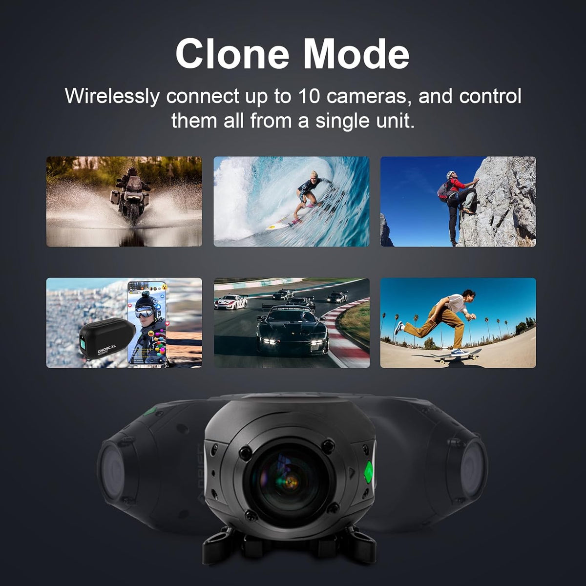 DRIFT Ghost XL Waterproof Action Camera, 9 Hour Battery 1080P WiFi Remote Control Sport Cameras with Helmet Cam Mount Accessories Kits, Wearable for Vlog Motorcycle Bicycle