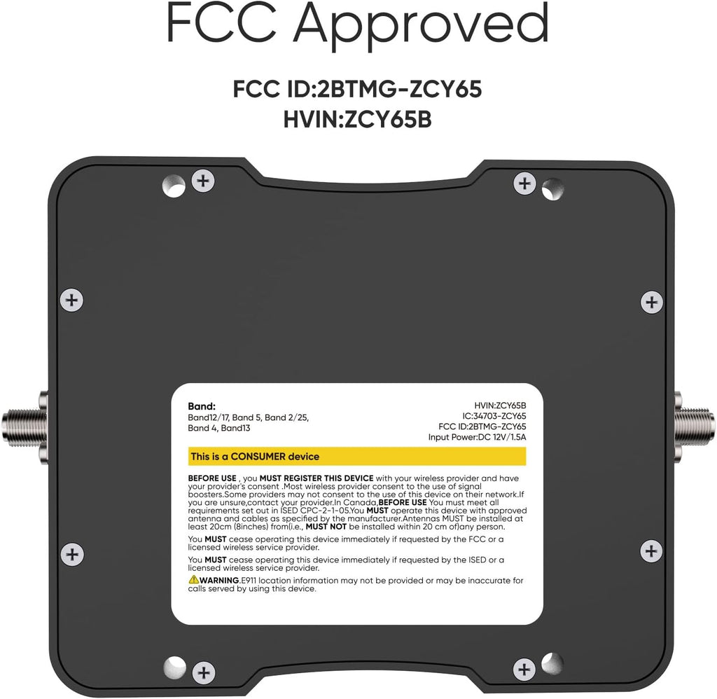 Cell Phone Booster for Truck RV Vehicle, Cell Phone Signal Booster Compatible with All U.S. Carriers AT&T, Verizon, T-Mobile & More, Boosts 5G/4G LTE/3G Signal for Band 4/12/13/17/5/2/25