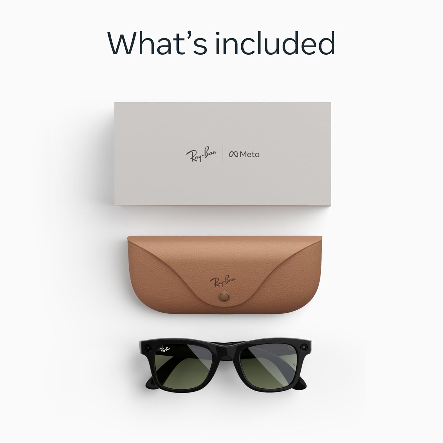 Ray-Ban Meta (Gen 2), Wayfarer, Shiny Black | Smart AI Glasses for Men, Women — 2X Battery Life — 3K HD Resolution — 12 MP Ultra-Wide Camera, Audio, Video — Green Lenses — Wearable Technology