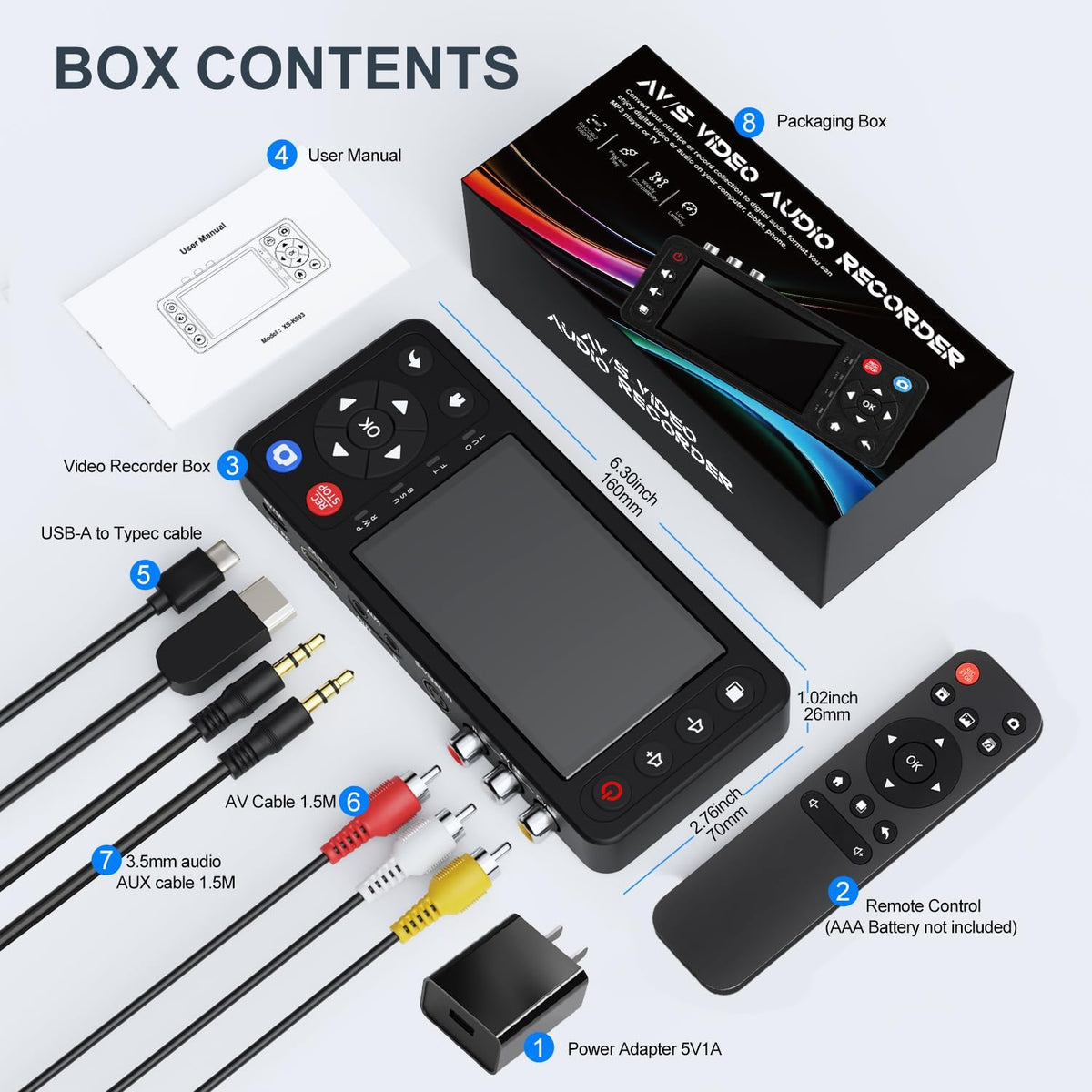 VHS to Digital Converter with 4" HD Screen, Video Capture Recorder Convert to MP4 Compatible with VHS, VCR, DVR, DVD, Hi8, Mini DV, Camcorders, Retro Consoles(Tapes/DVD Player Not Included)