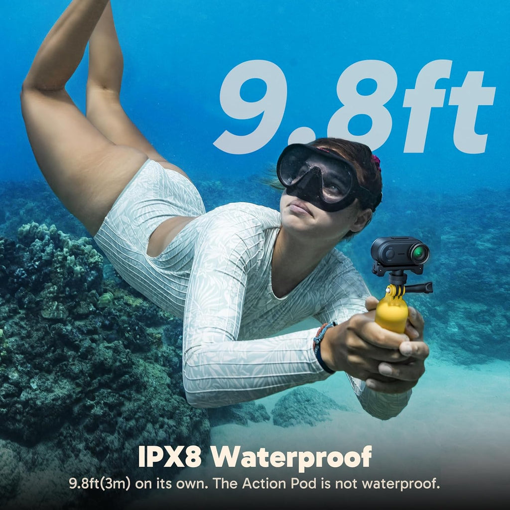 AKASO Keychain3 4K Thumb Action Camera - Tiny Body Camera, Hands-Free POVs, Mount Anywhere, Stabilization, 360 Min Battery Life, 9.8ft Waterproof Portable Vlogging Camera, Pet POV (64GB, Black)