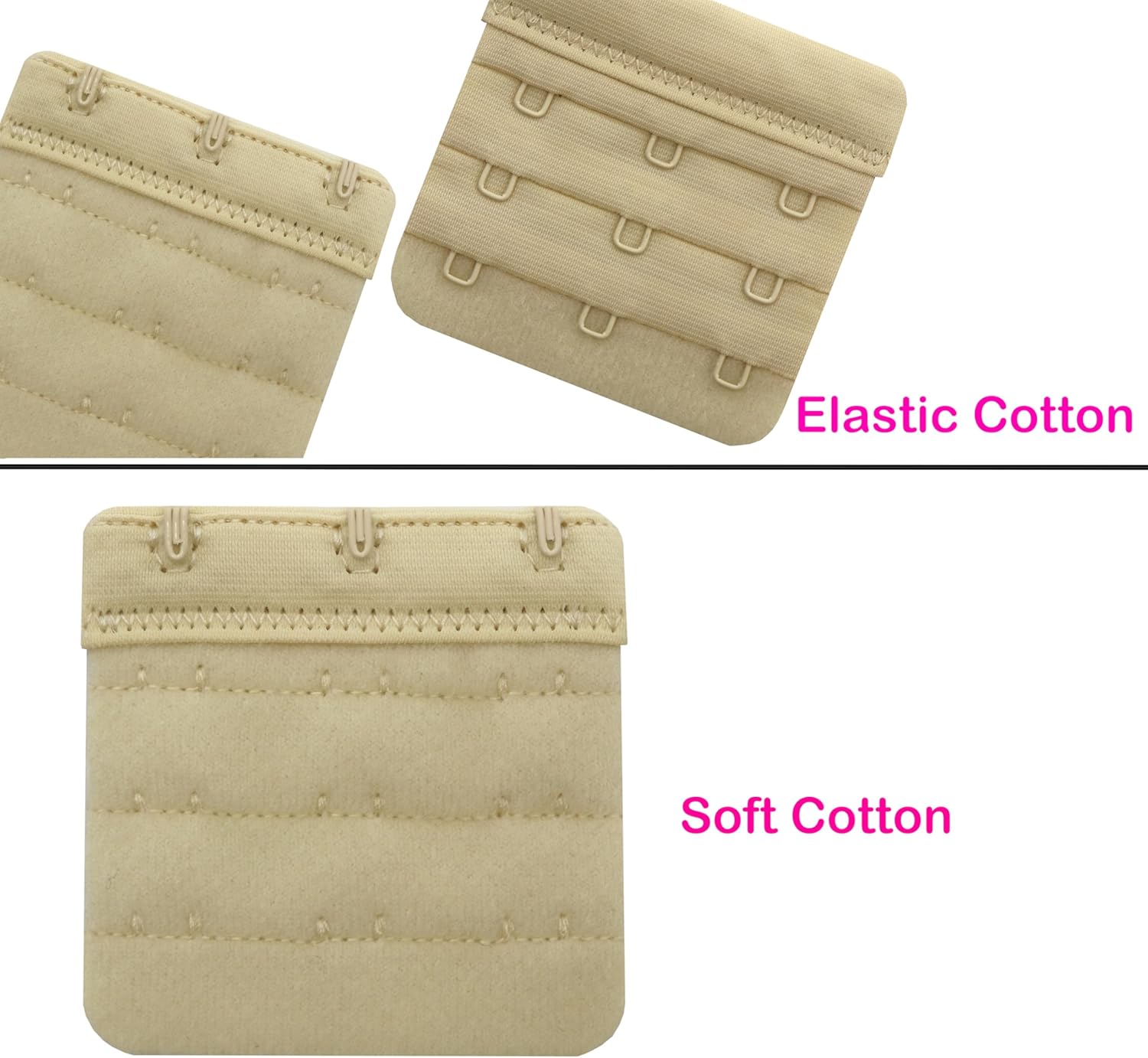 Women's Bra Extenders 2 Hook/3 Hook/4 Hook, Soft and Comfortable Bra Strap Extension