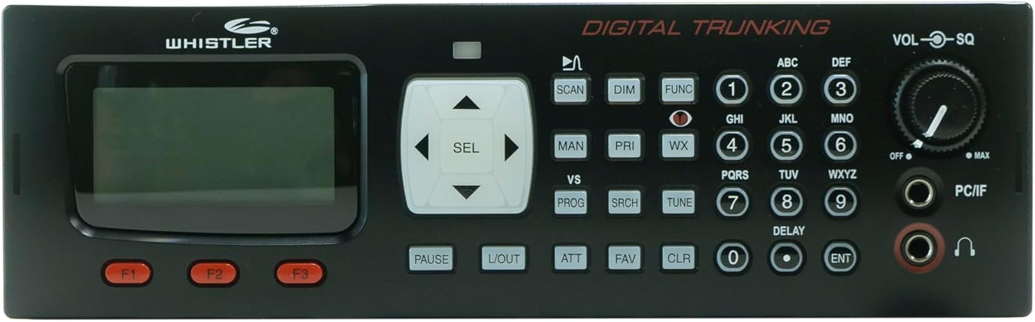 Whistler WS1065 Digital Trunking Desktop Scanner – Programmable Police/Fire Radio with Backlit Display, 1800 Memory Channels, and V-Scanner Technology – Black