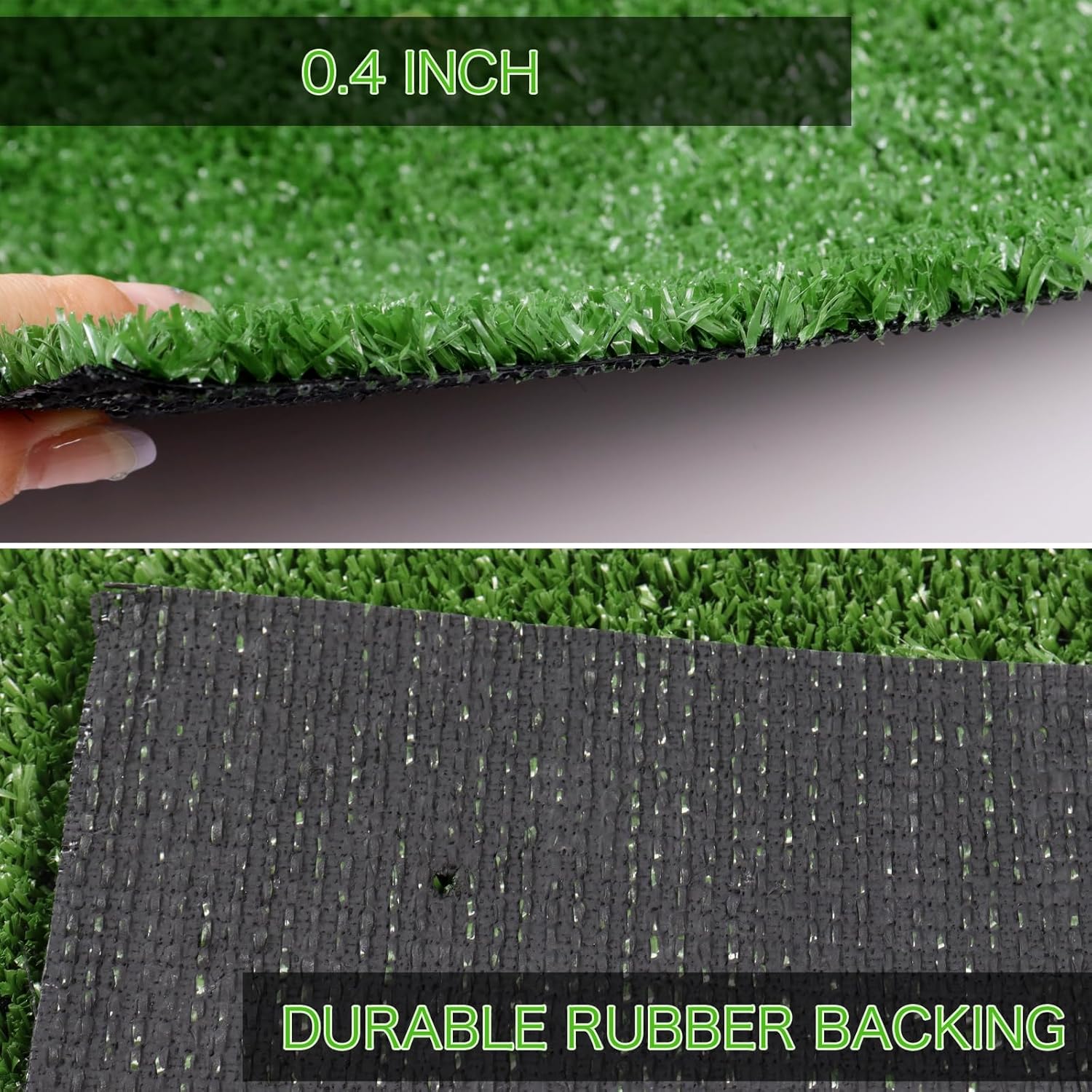 AYOHA Artificial Grass Turf 7FTx15FT, Fake Faux Grass Turf with Drainage Holes, 10MM Synthetic Grass Mat for Patio Backyard Garden Lawn Landscape Balcony Decor, Available Custom Sizes
