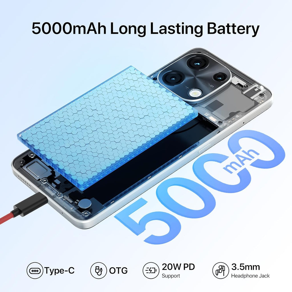 UMIDIGI Note 100 Unlocked Phones,Android 14 NFC Cell Phone,16(8+8) GB+256GB/ TF 1TB, 6.8''HD+120Hz Display,50MP Camera, 5000mAh+20W Fast Charge,Dual SIM Android Phones,Face ID+Fingerprint Unlock,GPS