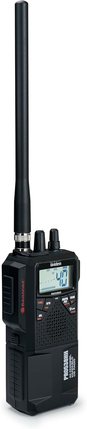 Uniden PRO538HHFM, “2 in 1” Dual Handheld/Mobile Emergency CB Radio with New FM Mode, Full 40 Channels, NOAA Weather Alerts, and Selectable 4-Watts HI/1-Watt Low Output Power.