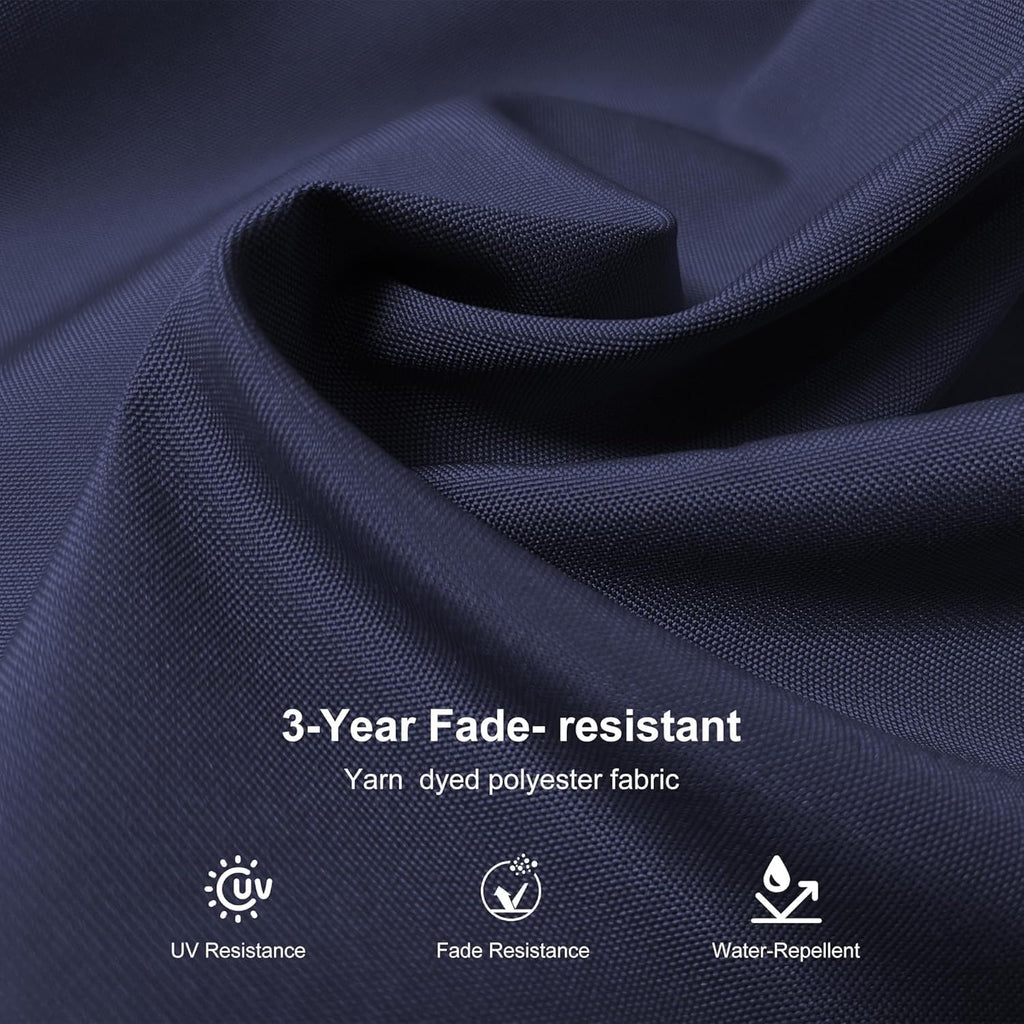 PURPLE LEAF 9 FT White Patio Umbrella With Base Outdoor Cantilever Umbrellas Square Offset Umbrella Windproof with 360° Rotation for Garden Deck Pool, Navy Blue