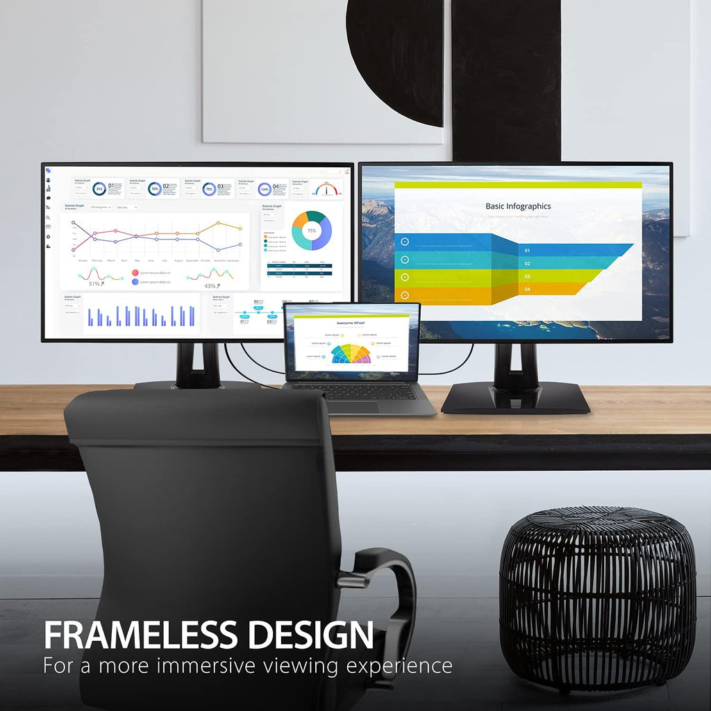ViewSonic VP2768A-4K 27 Inch 4K ColorPro Monitor, IPS Display with 100% sRGB and Pantone Validated for Professional Photo Editing, Advanced Ergonomics, 90W USB-C, RJ45, HDR10, HDMI, and DisplayPort