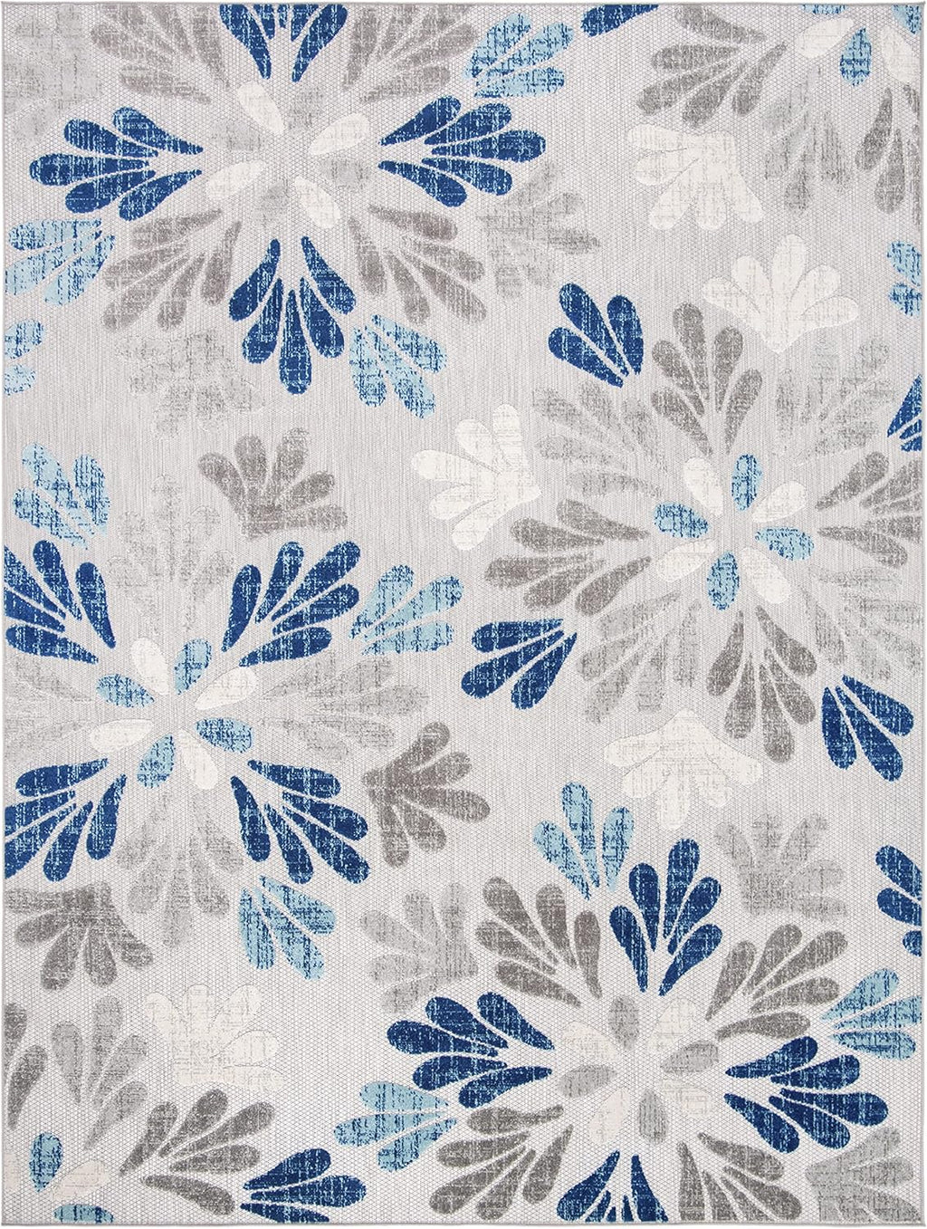 SAFAVIEH Washable Rug Outdoor Cabana Collection - 9' x 12', Grey & Blue, Non-Shedding & Easy to Clean, Ideal for Patio, Backyard, Mudroom (CBN800F)