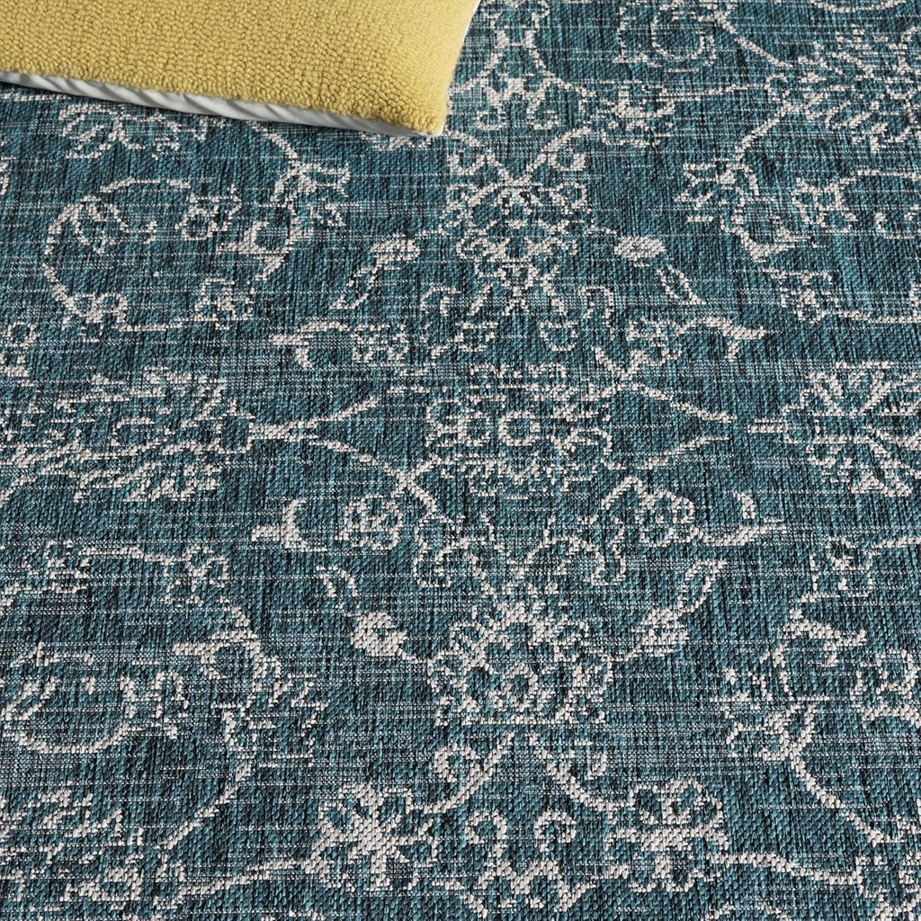 SAFAVIEH Washable Rug Outdoor Courtyard Collection - 9' x 12', Navy & Ivory, Non-Shedding & Easy Cleaning, Ideal for Patio, Backyard, Mudroom (CY8680-36821)