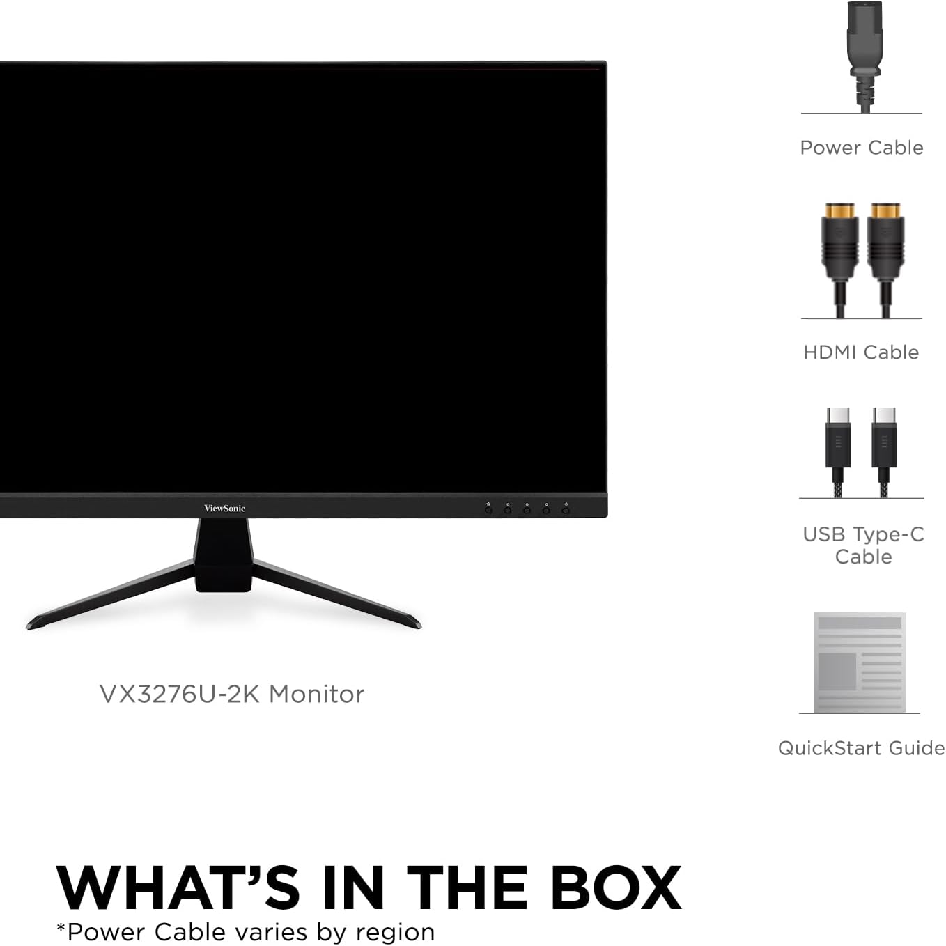 ViewSonic VX3267U-2K 32" 1440p IPS Monitor with 65W USB C, HDR10 Content Support, HDMI, and DP (Renewed)