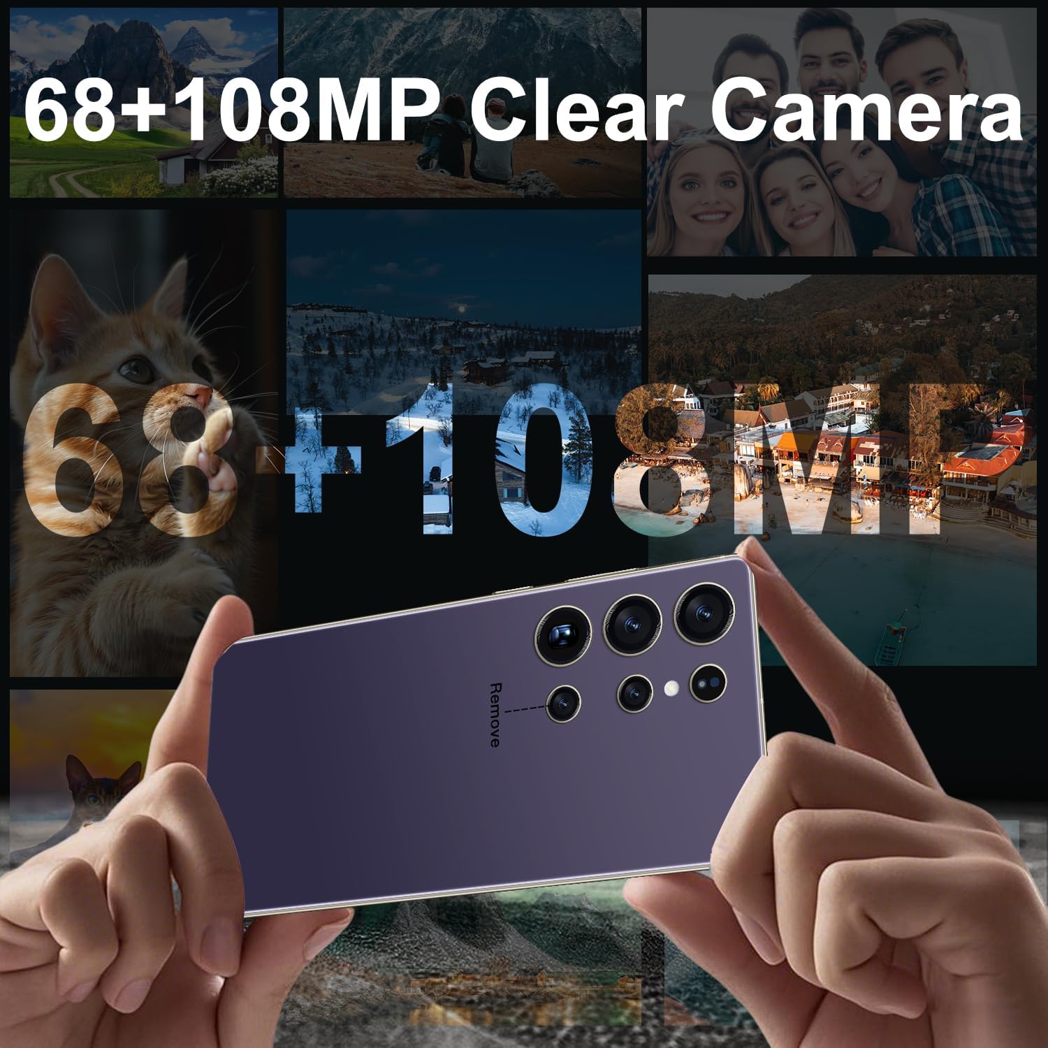 BXV I25 Ultra 16+512GB Smartphone - 7000mAh Battery, 6.99-inch Display, Built-in Pen, Android 14, Snapdragon 8 Gen3, 68MP+108MP Camera Outperform Competitors in Speed & Power (Purple)