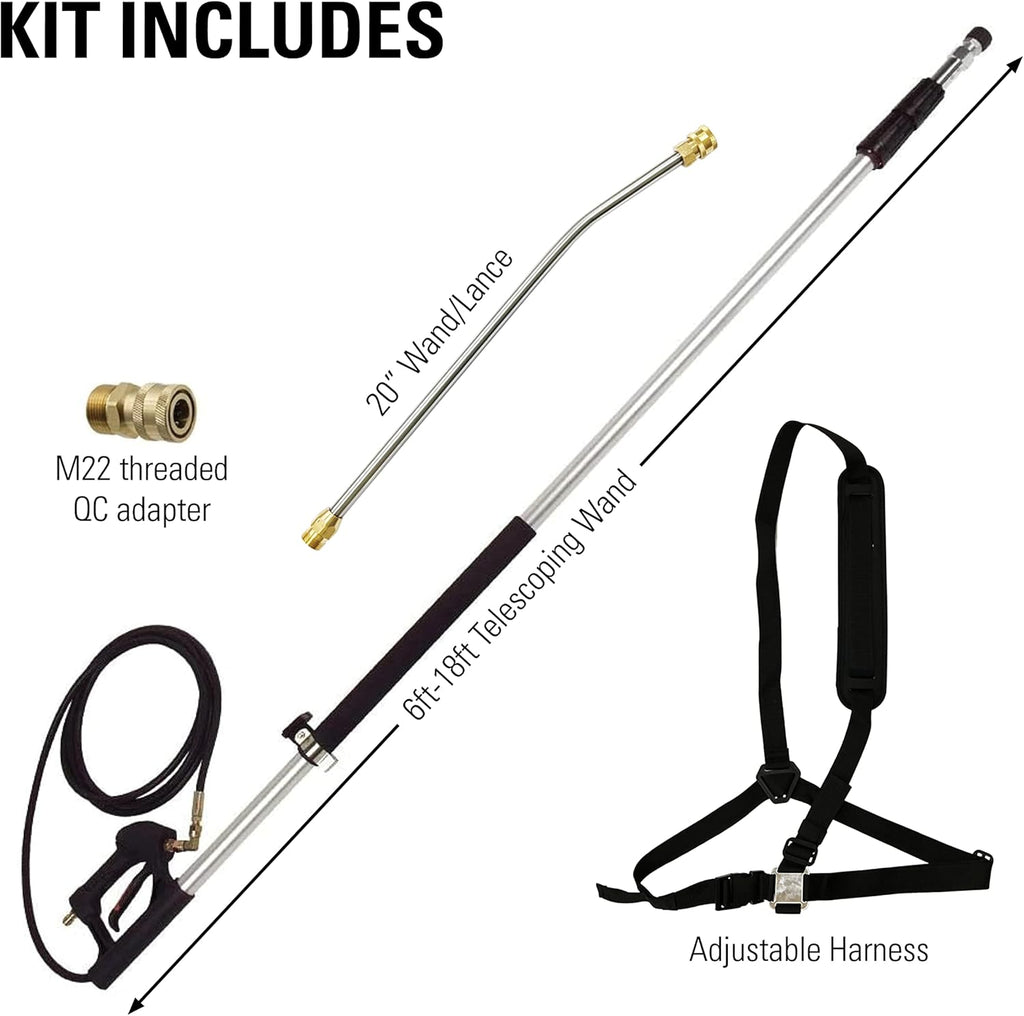 Simpson Cleaning 80470 Telescoping Extension Wand for Gas and Electric Pressure Washers up to 4000 PSI