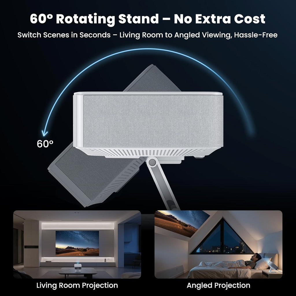 1500 ANSI/Built-in APPs Smart Projector with Wifi and Bluetooth: NICPOW Native 1080P Outdoor Projector, Compatible with Netflix, Auto Focus & Keystone, Portable Proyector for Home & Outdoor Use