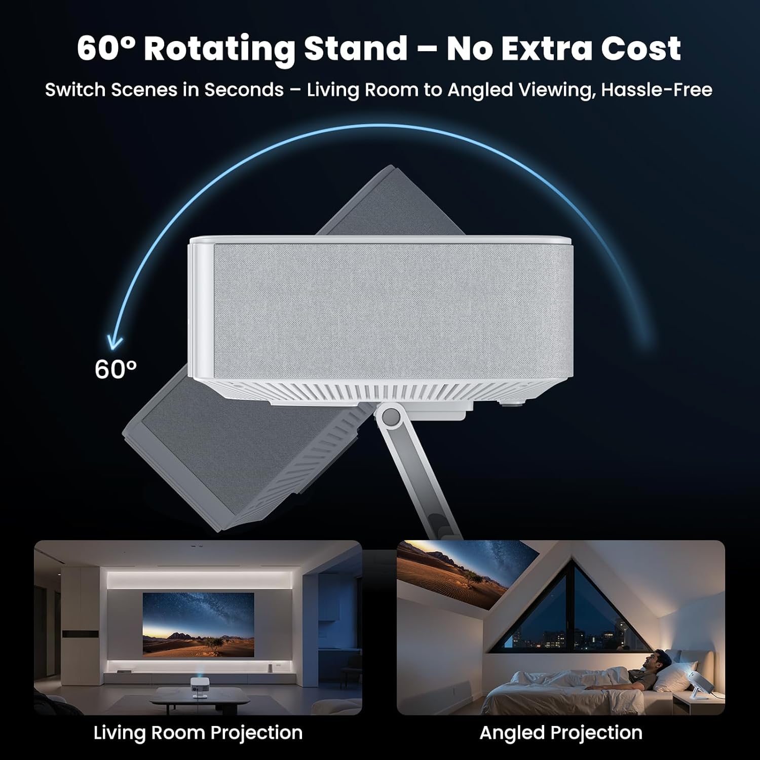 1500 ANSI/Built-in APPs Smart Projector with Wifi and Bluetooth: NICPOW Native 1080P Outdoor Projector, Compatible with Netflix, Auto Focus & Keystone, Portable Proyector for Home & Outdoor Use