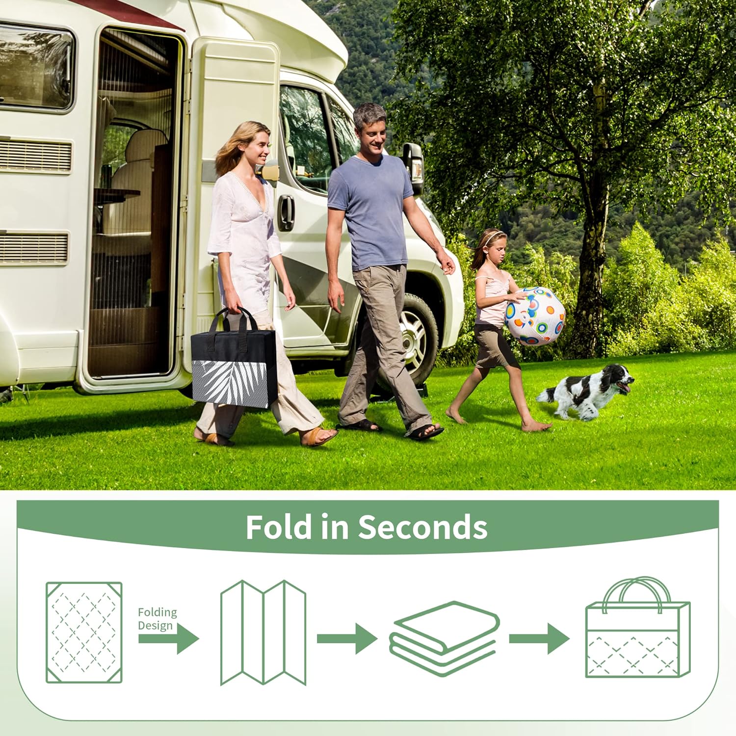 GENIMO Outdoor Rug 10' x 14' Waterproof for Patios Clearance, Reversible Outdoor Plastic Straw Camping Rug Carpet, Large Area Rugs Mats for RV, Camper, Deck, Balcony, Porch, Beach, Picnic, Grey&White