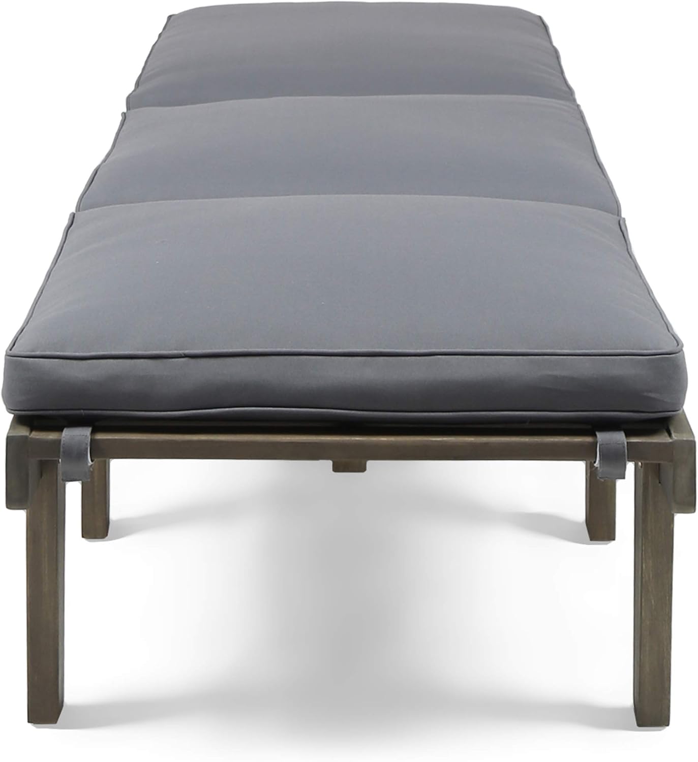 Christopher Knight Home Elliott Outdoor Acacia Wood 3 Piece Chaise Lounge Set, Gray Finish, Dark Gray