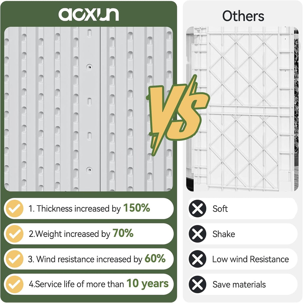 AOXUN Horizontal Storage Sheds 41 Cu.ft, HDPE Outdoor Storage Box 160 Gallon, Waterproof Lockable Resin Deck Box with Spring-Assisted Lid, Patio Storage for Garden, Pool, Cushions, Tools, White