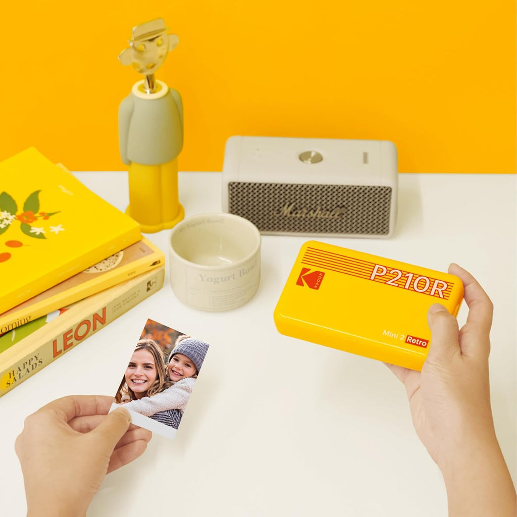 KODAK Mini 2 Retro 2x3 Portable Photo Printer, 38 Sheets, Bluetooth Smartphone Printer for iPhone & Android, Instant Color Prints, 4PASS Dye Sublimation, Yellow