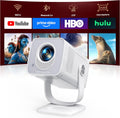 Mini-Projector with WiFi6 and Two-Way Bluetooth5.4, 1080P 4K Support, Built-in Apps & 2026 Android 14 Portable Outdoor Movie Proyector for Bedroom, Auto Keystone & 270° Rotation for Phone/HDMI/USB