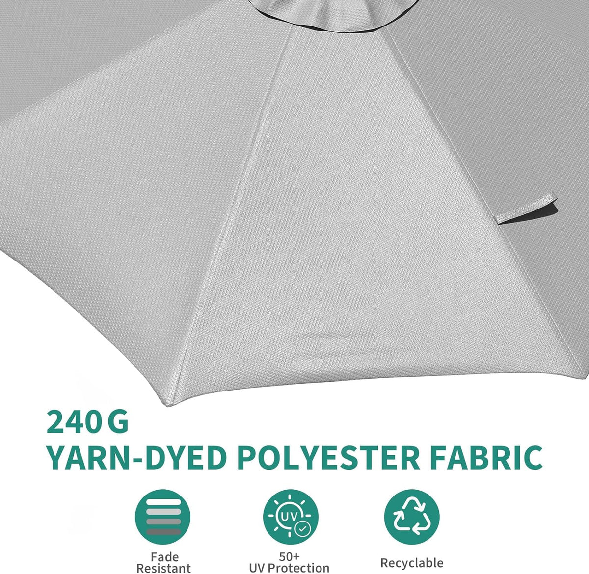 Garvee Cantilever Patio Umbrella 10ft Large Round Umbrella Outdoor Market Umbrellas 360°Rotation Offset Hanging Outdoor Shade for Patio