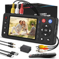 VHS to Digital Converter with 4" HD Screen, Video Capture Recorder Convert to MP4 Compatible with VHS, VCR, DVR, DVD, Hi8, Mini DV, Camcorders, Retro Consoles(Tapes/DVD Player Not Included)