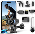4K Wearable POV Action Camera, IPX7 Waterproof Mini Body Camera with 6-Axis Image Stabilization, Hands-Free Thumb Camera for Cycling Vlog Travel Outdoor Sports