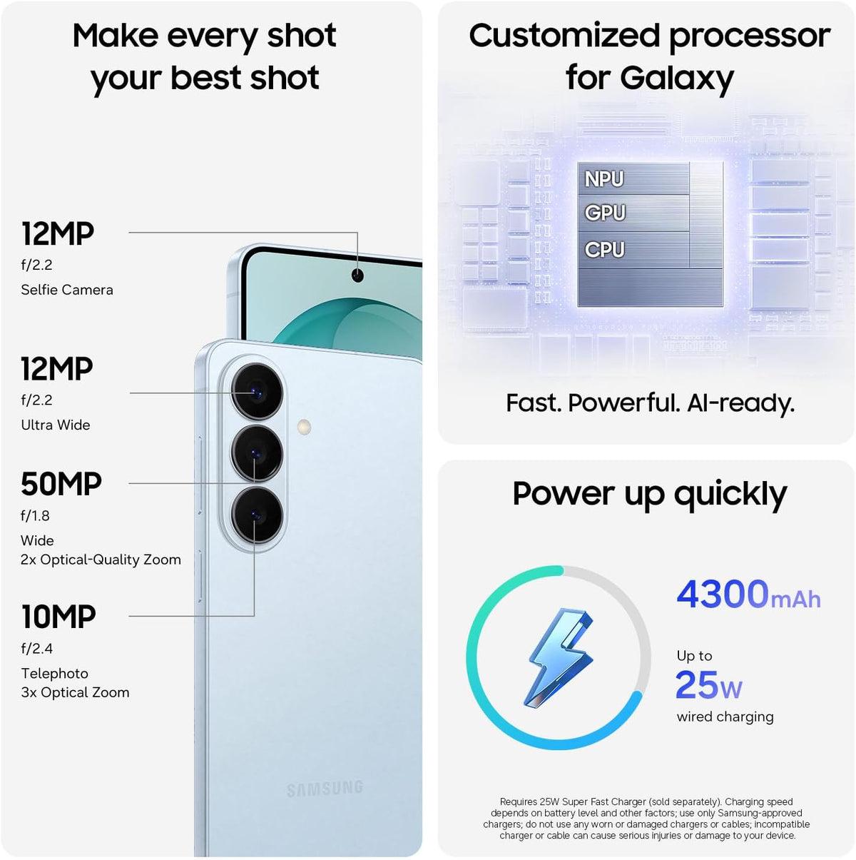 Samsung Galaxy S26, Unlocked Android Smartphone, 256GB, Powerful Processor, Galaxy AI, Immersive Viewing, Durable Battery, 2026, US 1 Year Warranty, Cobalt Violet