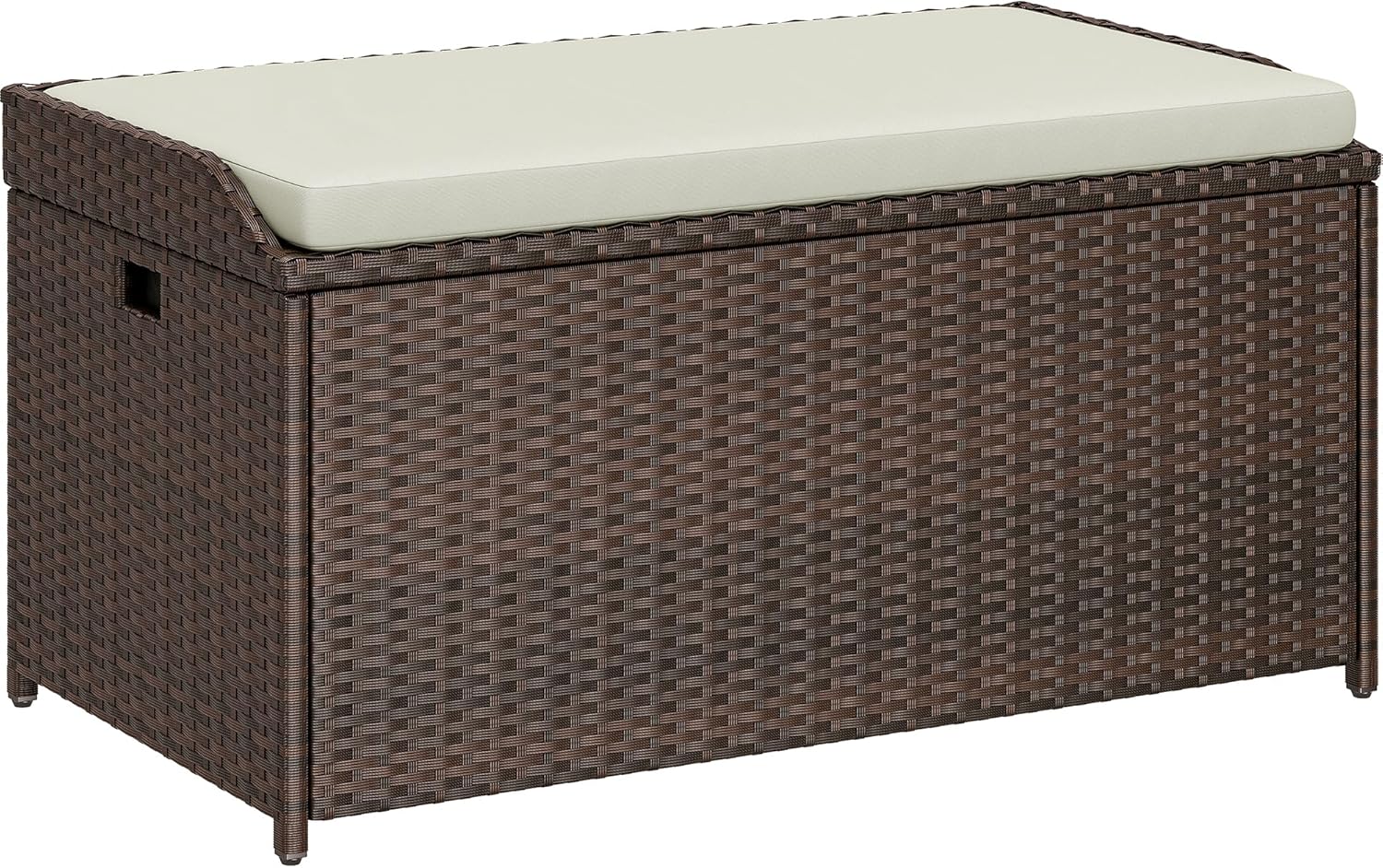 YITAHOME Outdoor Storage Bench, 70 Gallon PE Rattan Patio Storage Bench w/Handles and Soft Cushion,Outdoor Storage Box for Patio, Yard, Lawn, Garden