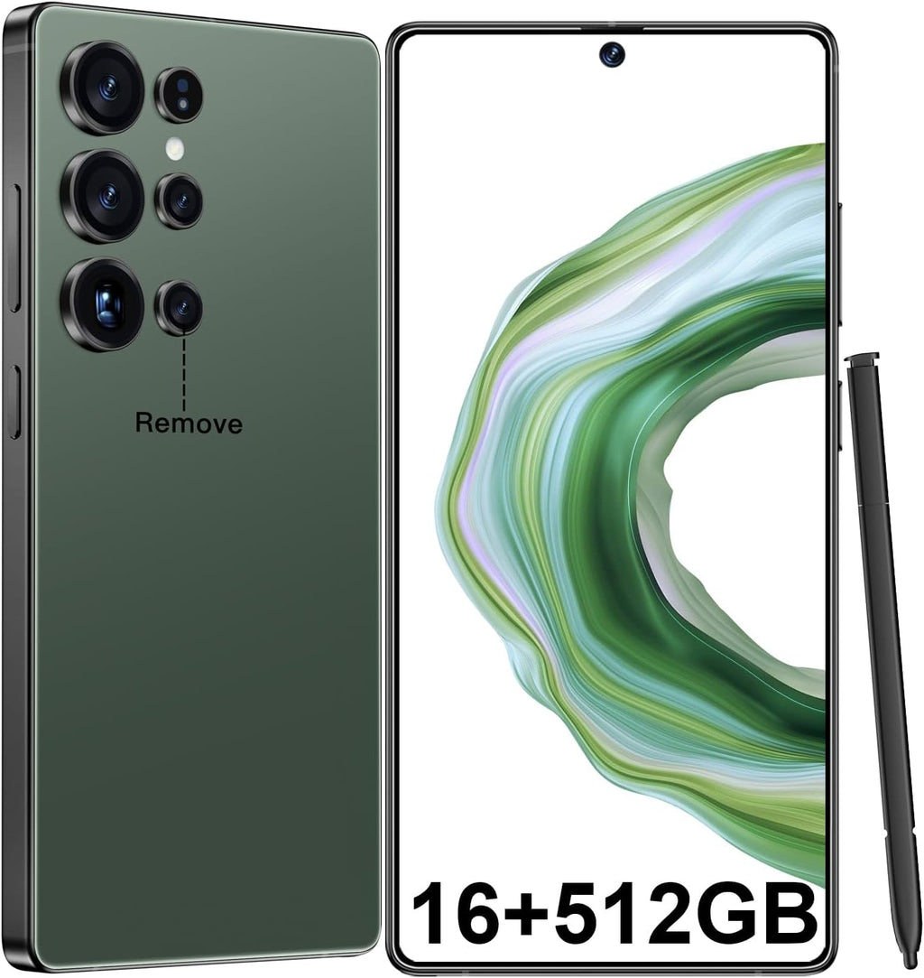 JQAKP I25 Ultra Smartphone 16+512GB | Android 14 | Snapdragon 8 Gen 3 | 68MP+108MP Dual Camera | 7000mAh Battery | 6.99" FHD+ Display | Outperform Competitors in Speed & Power (Green)