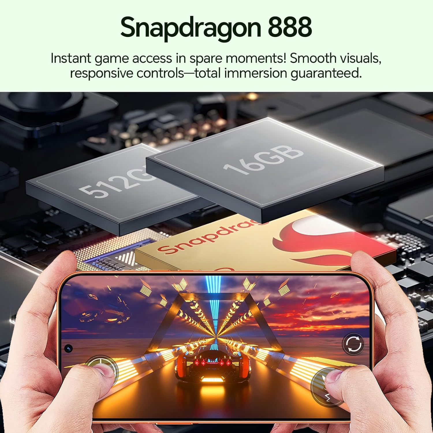 Unlocked Phones, IK17 Android 15 Smartphone, Cell Phones with 5000mAh Battery, Snapdragon 888, 16GB RAM+512GB ROM, 104MP+32MP Camera, 6.9" QHD+ 3040×1440 Screen, 5G/Dual SIM/GPS/WiFi
