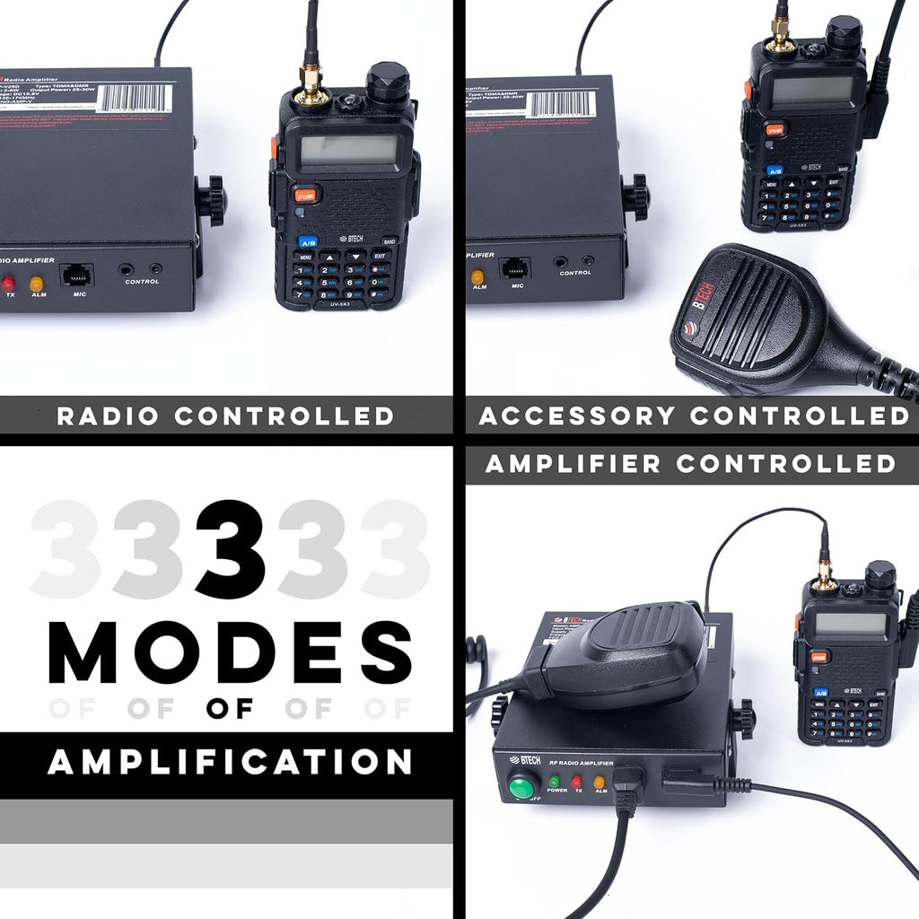 BTECH AMP-V25 Amplifier | 20-40W Power Boost for VHF (136-174MHz) | Compatible with Handheld Radios | Amplifies Analog and Digital Modes | Ideal for Mobile, Field, & Home Use