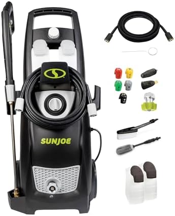 Sun Joe Electric Pressure Power Washer w/ Extension Spray Wand and Hose, 2030 PSI, 1.2 GPM, 14.5-Amp Motor - Heavy-Duty Cleaning Machine for Patios, Decks, Sidewalks & Cars, SPX3000-PK1