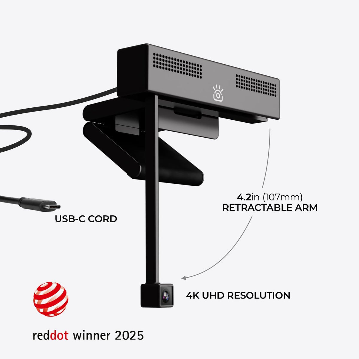 iContact Camera Pro 4K HD Webcam with Eye Contact, Noise Cancelling Mic, Plug and Play USB for Mac & PC Zoom Certified, Works with Teams, Meet, Streaming, and Video Calls (4K Webcam)