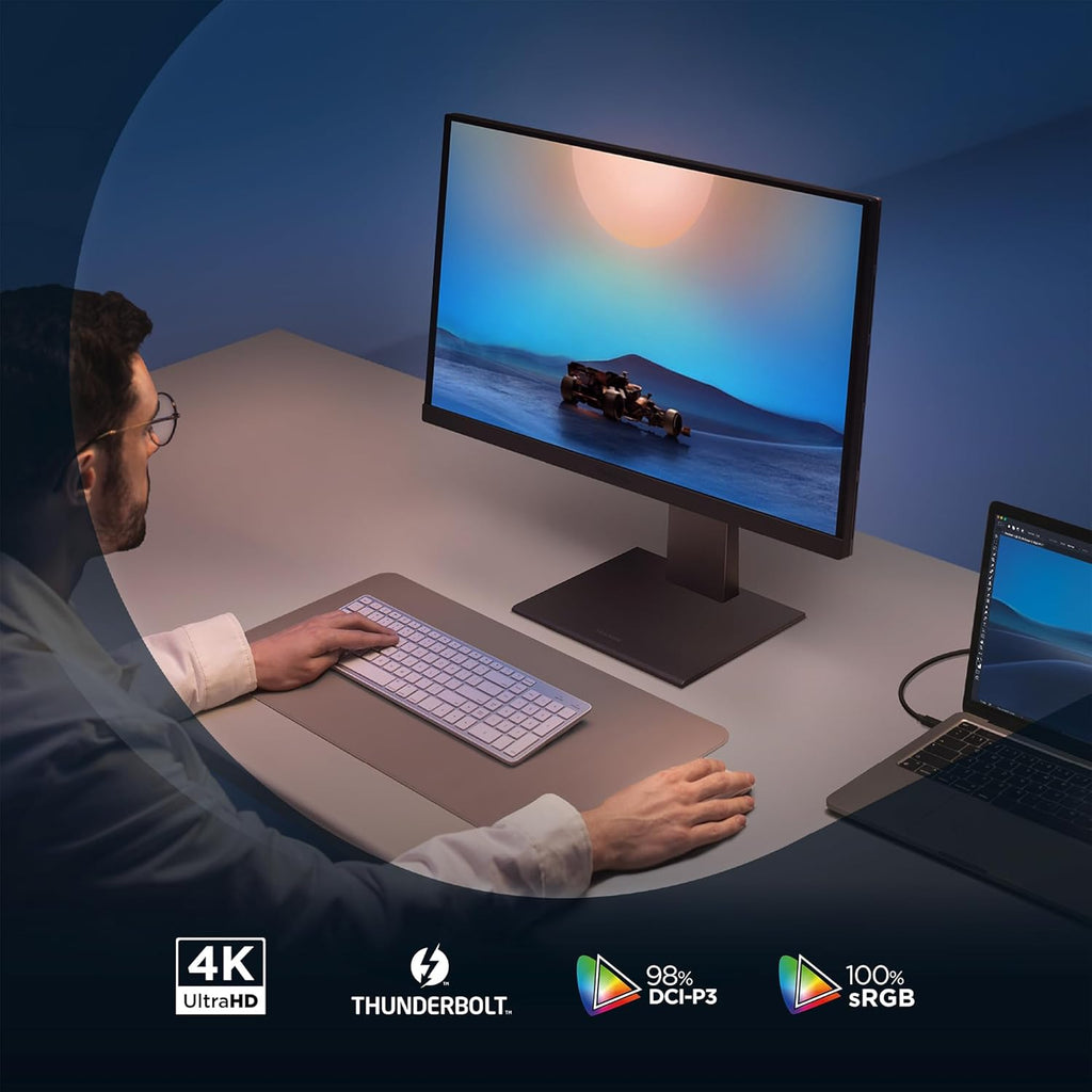 ViewSonic VP2488-4K 24 Inch 4K Mac-Ready Monitor, IPS with 100% sRGB, 98% DCI-P3 and Pantone Validated for Mac Studio and MacBook Pro, Advanced Ergonomics, Thunderbolt 4, USB, HDMI, and DisplayPort