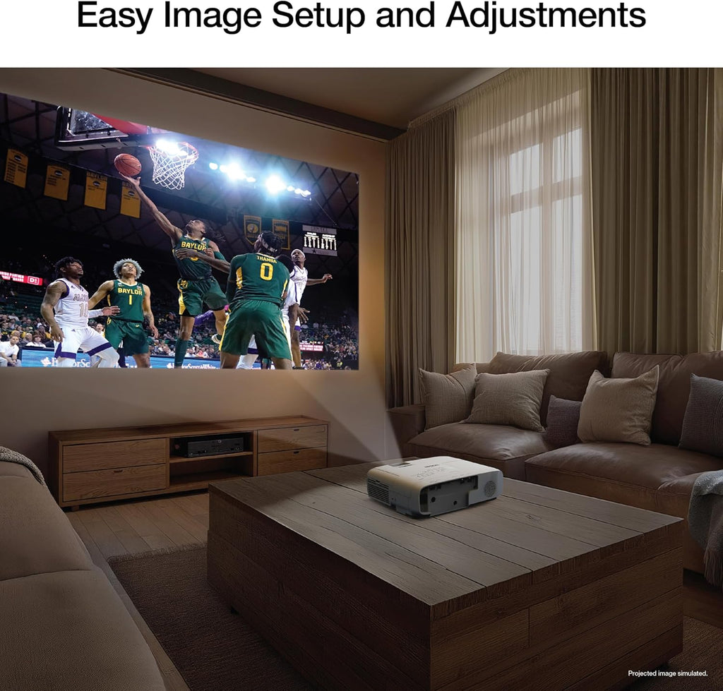 Epson Home Cinema 1100 3-Chip 3LCD Wireless 1080p Projector, Streaming with Apple AirPlay, Miracast, Home Theater/Gaming, 3,400 Lumens Color and White Brightness, Speaker, 16000:1 Contrast, 2X HDMI